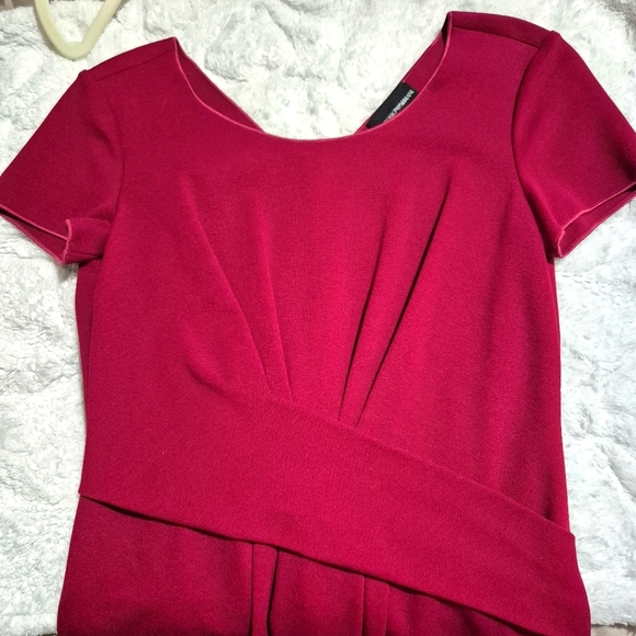 EMPORIO ARMANI  Red Ruched Wrap Midi Dress..SIZE:40 - Picture 12 of 16